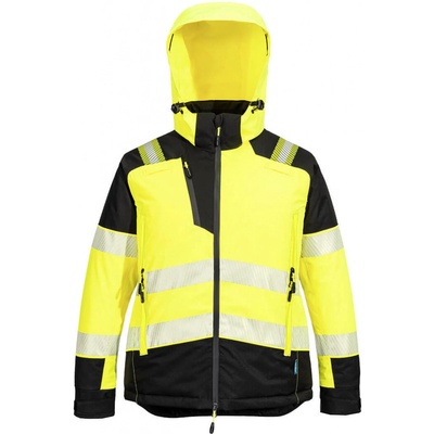 PortWest HI-VIS PW3 T160 reflexní zimní nepromokavá bunda HV žlutá/černá
