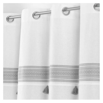 Douceur d`Interieur Interiérový design ZÁVĚS AMAYA - BÍLÁ / ŠEDÁ 140x240