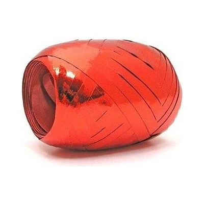 Stuha vázací, vajíčko, metal mix, 20m, červená