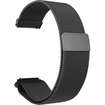 Универсална сменяема метална каишка с магнитна закопчалка, миланско издърпване, 22 мм, черна (100 DSG-01-00T black 22mm)