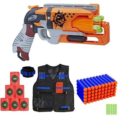 Nerf Zombie Strike Hammershot + opasek + vesta + terče + 50 šípů