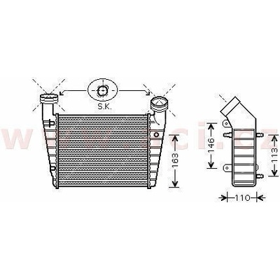 Intercooler 1.9 TDi 74,85 a 96kW (±AUT±AC), 2.0TDi 103kW [230*207*62] (ŠKODA, VW)