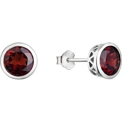 Evolution Group - Pavona Slušivé stříbrné náušnice s pravým granátem 11486.3