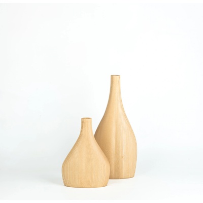 Valovič Woodworking Výhodná ponuka - Set veľká + malá váza Jaseň