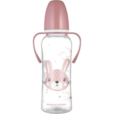 Canpol babies Štandardná fľaša s ušami Cute Animals ružová 250 ml