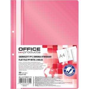 Office Products Папка Office Products с прозрачно лице с перф, розова (25879-А-РОЗОВ)