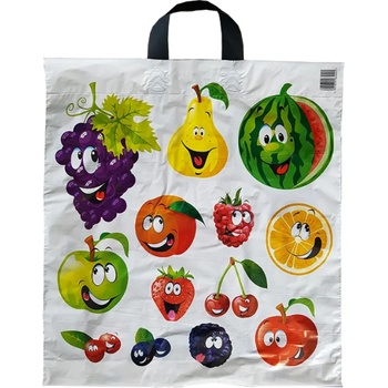 Press Igelitová taška 44 x 50 cm Veselé ovoce 1 kus