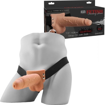 Свършващ страп-он, вълнуващ реализъм, 19, 1см. - Squirting Strap-On (PIPE339721)