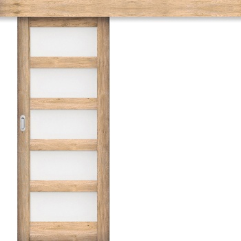 Invado Posuvné dveře na stěnu Larina Nube 3 Eco-Fornir Forte Dub šedý CPL B476 90 x 197 cm