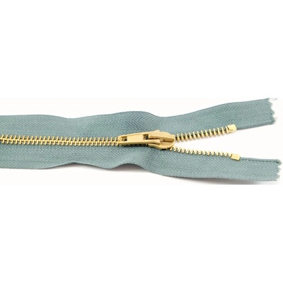 Jeans zipsy mosadzné č. 5 nedeliteľné - dĺžka 10 cm - 25 cm 20 cm šedá
