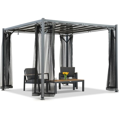 Garden Point Антрацит Paros 3х3 м пергола за вътрешен двор с мрежа против комари Garden Point (GAP1292)