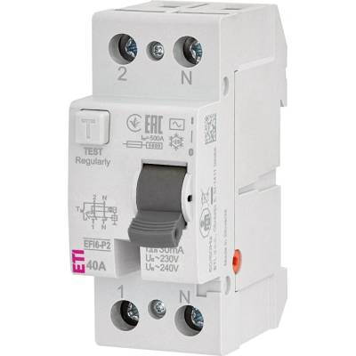 Prúdový chránič ETI EFI6-P2 40/003 AC bez ističa 6kA