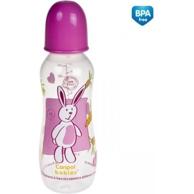 Canpol babies fľaša s potiskom MAXI 330 ml bez BPA růžová