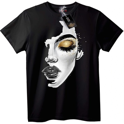 NOONEBRAND Тениска Golden Eye изкуство - XL, Black