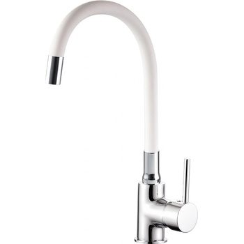 Cascada Едноръкохватков смесител за кухня Cascada Classic White с гъвкава тръба (3529179)