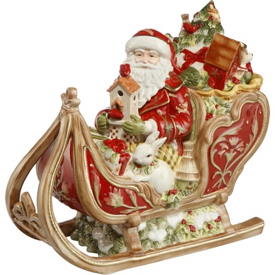 Goebel Fitz a Floyd Fitz & Floyd Vánoční kolekce plechovka Santa na saních červená 51001281