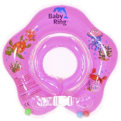 Baby Ring kruh kolem krku pro koupání miminek - 0-36 měs. růžová