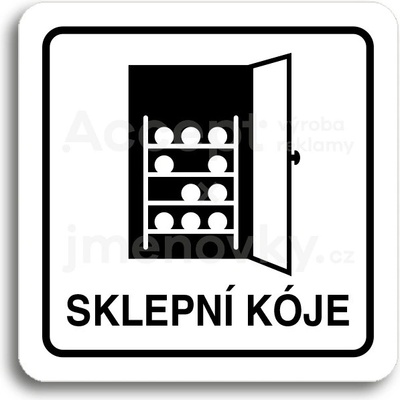ACCEPT Piktogram sklepní kóje - bílá tabulka - černý tisk