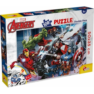Lisciani Oboustranné Plus Marvel Avengers s omalovánkou 108 dielov