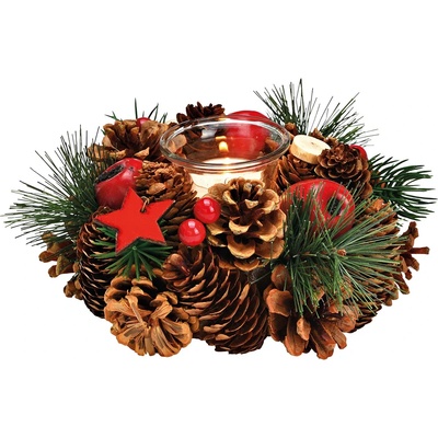 WURM Коледен свещник с поставка за чаена свещ, 18x18x8см (2132)