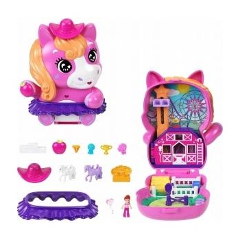 Mattel Polly Pocket Pony Rodeo Compact Set: 1 micro doll, 2 pony figures and accessories JCR39 MATTEL