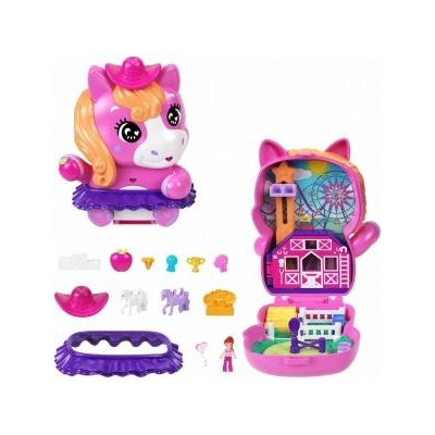 Mattel Polly Pocket Pony Rodeo Compact Set: 1 micro doll, 2 pony figures and accessories JCR39 MATTEL