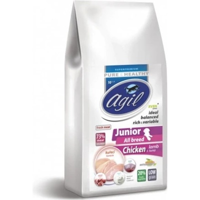 Agil Junior All Breed Low Grain Chicken,Lamb,Tuna 10 kg