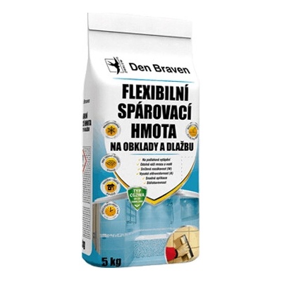 DenBraven Flexi spárovací hmota na obklady a dlažbu bílá 5kg