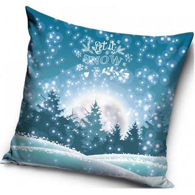 Carbotex vankúš s motívom Zimná krajina Let It Snow 40x40