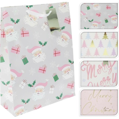 taška dárková 40x30x10cm (XL) VÁNOČNÍ RŮŽ mix dekorů MAT387393