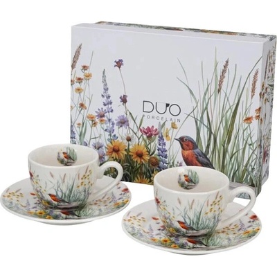 DUO PORCELAIN Dva šálky na espresso s podšálky 965589