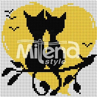 Milena Style Котета на дървото - гоблен с щампа без конци