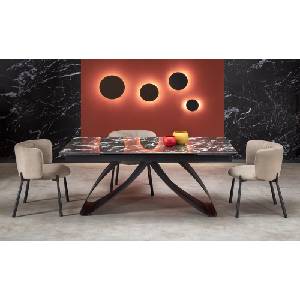Bogdan Furniture Europe Тра . маса hilario разтегат. ЧЕРЕН мрамор/черно