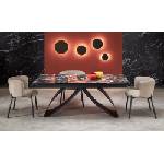 Bogdan Furniture Europe Трап. маса hilario разтегат. ЧЕРЕН мрамор/черно