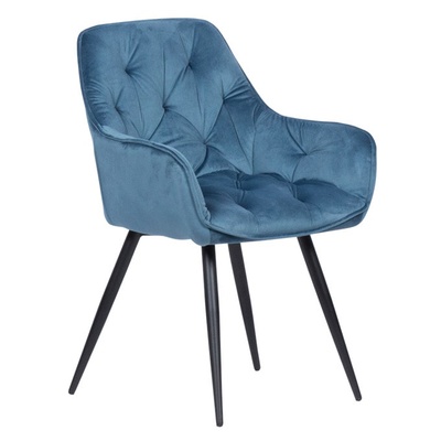 Carmen Трапезен стол Carmen LATINA, до 100kg, дамаска, прахово боядисана метална база, син (bt-3532107)