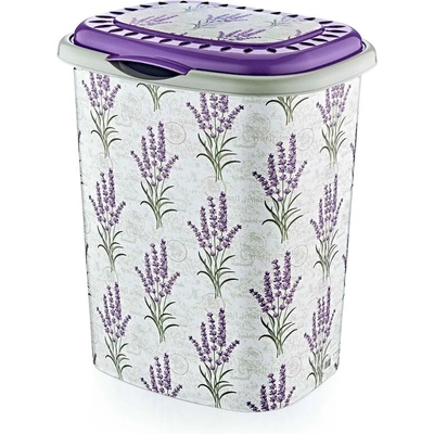 Шарен овален кош за мръсно пране и капак 41л. - Wintage лавандула (X118 D0012)