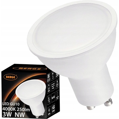 Berge LED žiarovka GU10 3W 250Lm neutrálna biela