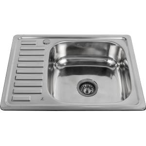 Inter Ceramic Кухненска мивка 6448R, Inter Ceramic, неръждаема стомана, 64x48см (6448R) Мивка за вграждане