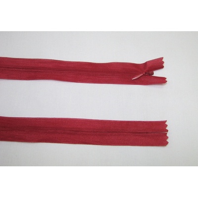 Zips krytý 3mm bordový nedeliteľný 40cm dederon