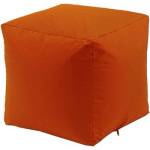 Pufrelax Пуф 130л. , Табуретка Куб XL - Teteron Neon Orange, Перящ се калъф, Пълнеж от Полистиролни перли, за открито (PUF-G-CXL-TEX-NEOR)
