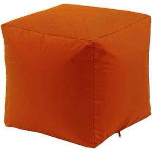 Pufrelax Пуф 130л. , Табуретка Куб XL - Teteron Neon Orange, Перящ се калъф, Пълнеж от Полистиролни перли, за открито (PUF-G-CXL-TEX-NEOR)
