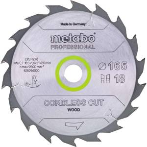 Metabo - Пилен диск за дърво, 165x20 мм, 18 зъба 628294000 (628294000)