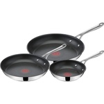 Tefal Jamie Oliver Cook's Direct On pan set 20/24/28 cm, thermal signal at ideal frying temperature, non-stick, induction frying pans, rustproof, oven safe, riveted handle, E304S344 (E304S344)