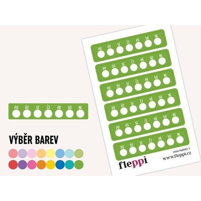 Fleppi Samolepky Návyky pro jeden týden Druh: žlutá FLEPISNT01