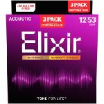 Elixir Nanoweb 12-53 3-Pack Струни за акустична китара