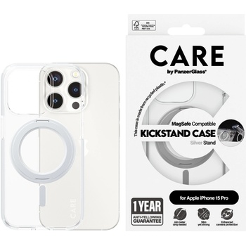 Panzer Калъф CARE - Silver Kick MagSafe, iPhone 15 Pro, прозрачен (5715685005497)