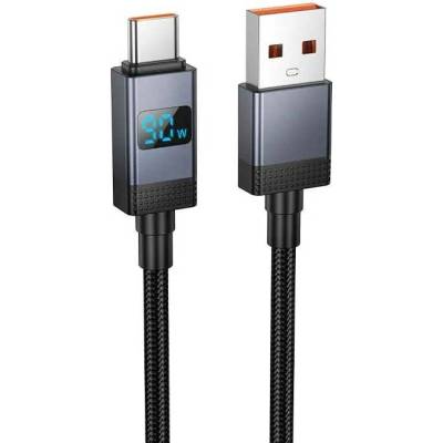 Hoco X118 USB C na USB C 3A 60W s displejem 1m černý