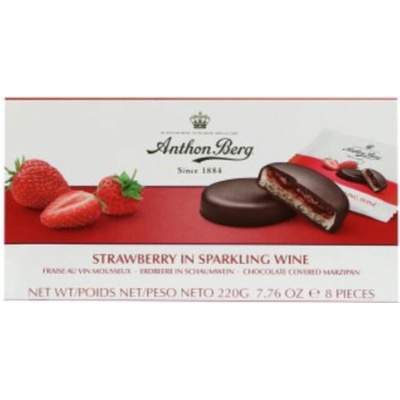 Anthon Berg marcipán v čokoládě jahody v šumivém víně 220 g