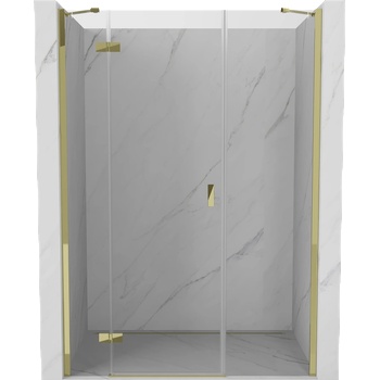 Mexen Mist-H лява отваряема душ врата 120 см, прозрачна, златна - 8A5-120-001-50-00-L (8A5-120-001-50-00-L)