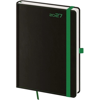 Helma Black Green A5 denní 2027 černý